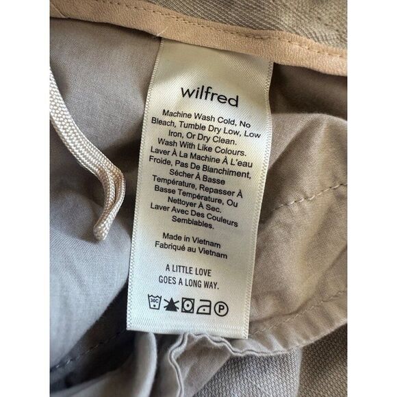 Wilfred Aritzia Linen Blend Button Fly Cropped Trouser Pants Gray Size 4 - Picture 6 of 9